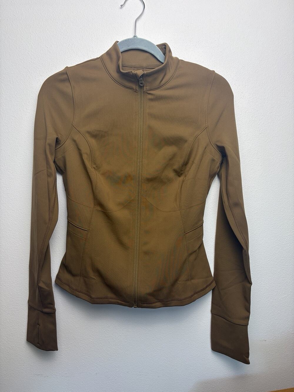 Girlfriend Collective 6230 Full Zip Jacket Women M Brown Sepia NWT